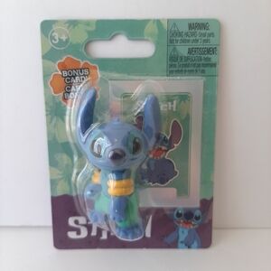 Stitch Disney Mini Figure 2.5" Toy Figure + Bonus Card Cake Topper Alien Blue
